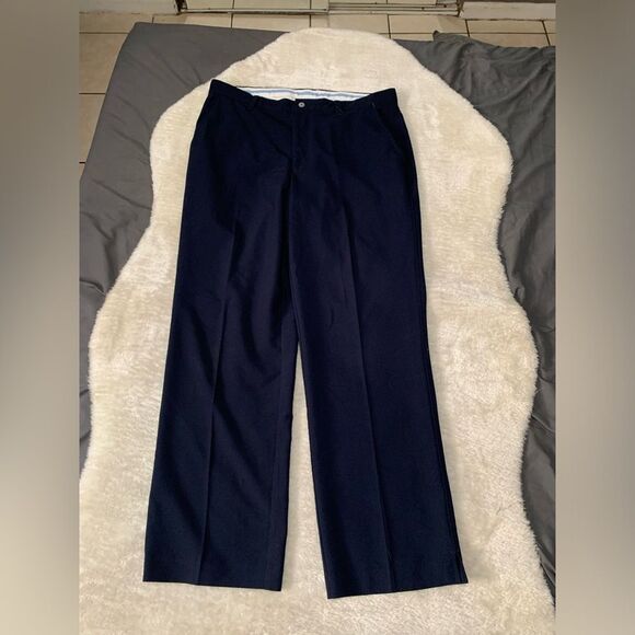 Footjoy Pants Mens 36 x 32 Golf Chino Flat Front‎ Stretch Navy Blue - Picture 1 of 6